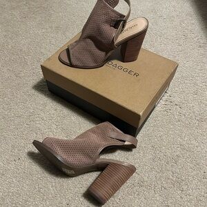 Kelsi dagger slip on sandal/ open toe and calf boot